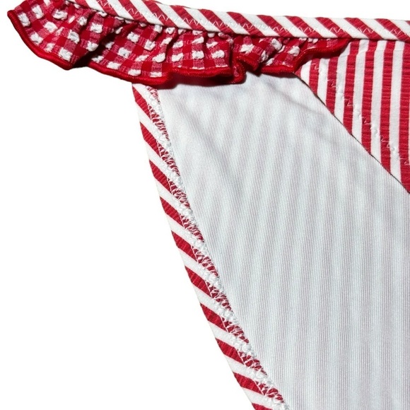 Aerie Gingham Stripped Ruffle Bikini Bottoms - Picture 6 of 6